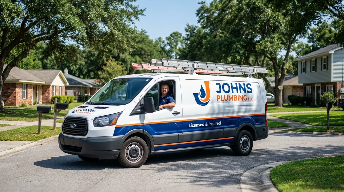 Johns Plumbing LLC service van in Kodiak, AK